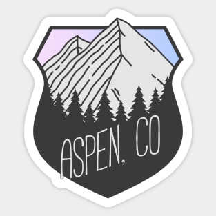 Aspen, Colorado Mountain Crest Sunset Sticker